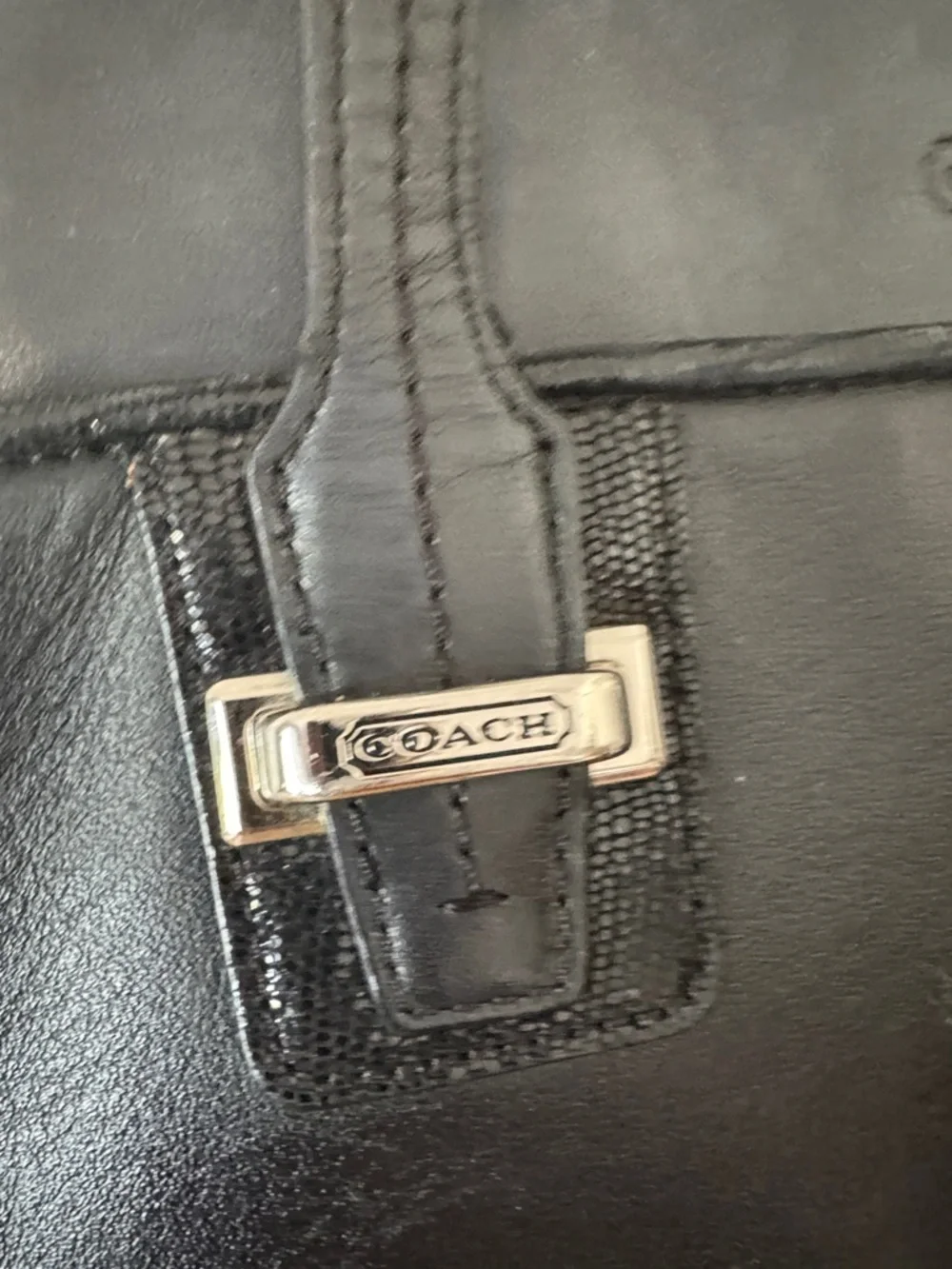 Coach Taylor Alexis black leather carry all